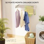 Market - Spalare si intretinere rufe - Uscatoare de rufe si accesorii - Uscator de rufe metalic glisant HAWIRE M-100, Montabil pe perete, Retractabil, 100X40cm, Alb - Infinity.ro