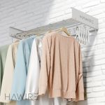 Market - Spalare si intretinere rufe - Uscatoare de rufe si accesorii - Uscator de rufe metalic glisant HAWIRE M-100, Montabil pe perete, Retractabil, 100X40cm, Alb - Infinity.ro