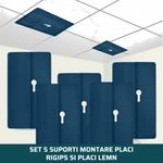 Casa si Gradina - Constructii - Feronerie si accesorii - Suruburi, dibluri si accesorii uz general - Set 5 suporti pentru fixarea placilor de rigips si lemn, HAWIRE FG-55, Dimensiune 150 x 85mm - Infinity.ro