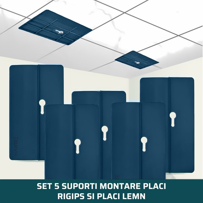 Casa si Gradina - Constructii - Feronerie si accesorii - Suruburi, dibluri si accesorii uz general - Set 5 suporti pentru fixarea placilor de rigips si lemn, HAWIRE FG-55, Dimensiune 150 x 85mm - Infinity.ro
