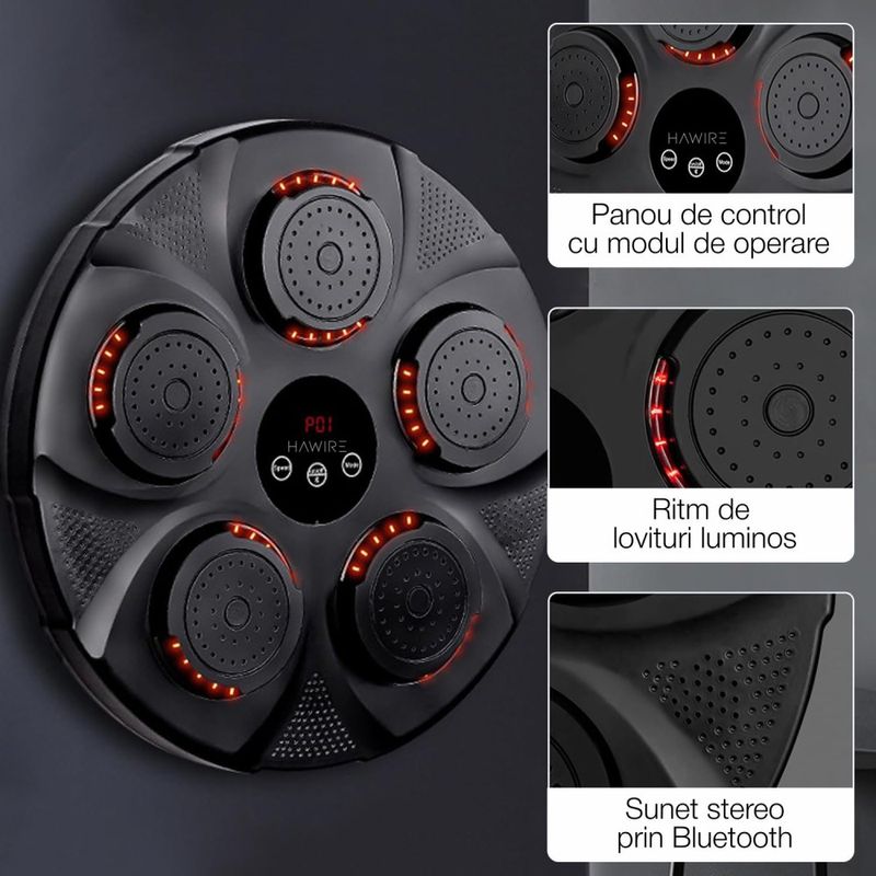 TV, Audio-Video si Foto - Portabile audio - Boxe portabile - Boxa muzicala electronic HAWIRE HJ-003, Conexiune bluetooth, Pentru copii si adulti, Antrenamente de box si fitness - Infinity.ro