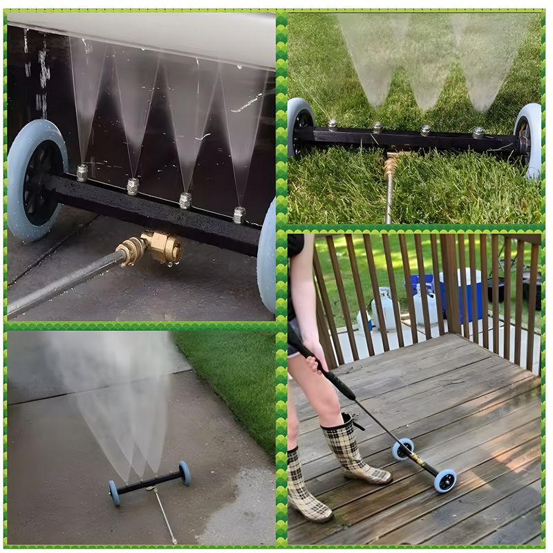 Casa si Gradina - Constructii - Scule electrice si accesorii - Aparate de spalat cu presiune - Dispozitiv de spalat sub presiune pe roti HAWIRE KR-4, 4 duze de pulverizare, 3 tije prelungire, Compatibil Karcher K2-K7 - Infinity.ro