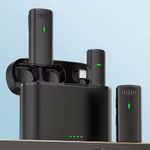 TV, Audio-Video si Foto - Audio profesionale - Microfoane - Set 2 microfoane profesionale tip lavaliera HAWIRE K-10, Wireless, Plug and Play, USB Type-C, Display digital,negru - Infinity.ro