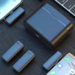 TV, Audio-Video si Foto - Audio profesionale - Microfoane - Set 2 microfoane profesionale tip lavaliera HAWIRE K-10, Wireless, Plug and Play, USB Type-C, Display digital,negru - Infinity.ro