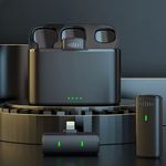 TV, Audio-Video si Foto - Audio profesionale - Microfoane - Set 2 microfoane profesionale tip lavaliera HAWIRE K-10, Wireless, Plug and Play, USB Type-C, Display digital,negru - Infinity.ro