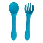 Jucarii, Copii si Bebe - Hrana si alaptare - Biberoane, suzete si accesorii hranire - Articole hranire bebelusi - Set hranire si diversificare bebelusi, silicon, 1 baveta, 1 farfurie, 1 bol cu ventuza, 2 lingurite 2 furculite, 1 cana cu pai, albastru - Infinity.ro