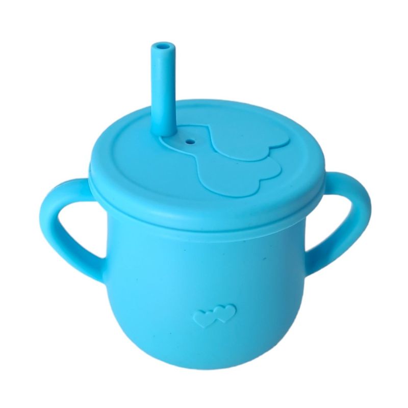 Jucarii, Copii si Bebe - Hrana si alaptare - Biberoane, suzete si accesorii hranire - Articole hranire bebelusi - Set hranire si diversificare bebelusi, silicon, 1 baveta, 1 farfurie, 1 bol cu ventuza, 2 lingurite 2 furculite, 1 cana cu pai, albastru - Infinity.ro