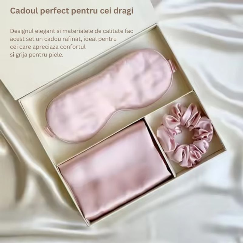 Casa si Gradina - Textile si covoare - Lenjerii de pat - Fete de perna - Set din matase naturala premium compus din fata de perna Lommad®, 100% matase Mulberry, 22 mm, 51x76 cm, roz - Infinity.ro