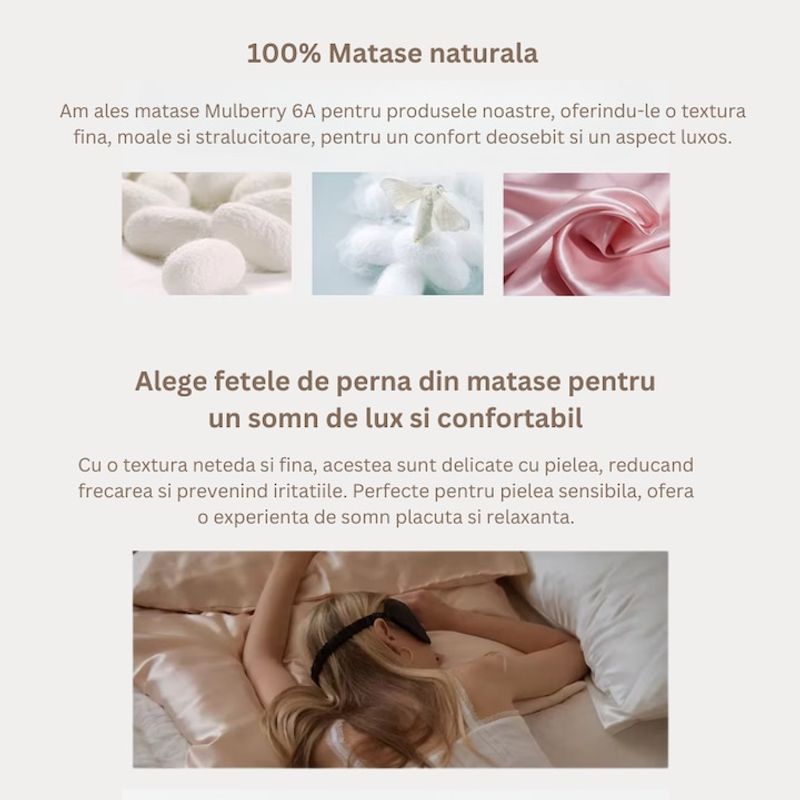 Casa si Gradina - Textile si covoare - Lenjerii de pat - Fete de perna - Set din matase naturala premium compus din fata de perna Lommad®, 100% matase Mulberry, 22 mm, 51x76 cm, roz - Infinity.ro