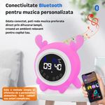 Casa si Gradina - Corpuri si surse de iluminat - Veioze si lampi - Lampi de veghe - Lampa de veghe caprioara multifunctionala Lommad®, telecomanda, alarma, lumina reglabila 7 culori, 1200mAh - Infinity.ro