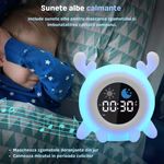 Casa si Gradina - Corpuri si surse de iluminat - Veioze si lampi - Lampi de veghe - Lampa de veghe caprioara multifunctionala Lommad®, telecomanda, alarma, lumina reglabila 7 culori, 1200mAh - Infinity.ro