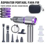 Auto si Moto - Intretinere auto - Aspiratoare auto - Aspirator de mana portabil fara fir, putere mare de aspirare 15000Pa, 3 viteze, baterie 6000mAh, - Infinity.ro