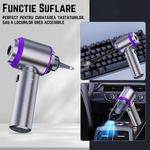 Auto si Moto - Intretinere auto - Aspiratoare auto - Aspirator de mana portabil fara fir, putere mare de aspirare 15000Pa, 3 viteze, baterie 6000mAh, - Infinity.ro