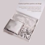 Casa si Gradina - Textile si covoare - Lenjerii de pat - Fete de perna - Set din matase naturala premium compus din fata de perna dimensiune 50x70cm, 100% matase Mulberry, 22 mm, silver grey - Infinity.ro