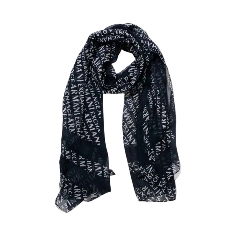 Fashion, accesorii si bijuterii - Femei - Accesorii femei - Esarfe si fulare femei - Esarfa dama Armani Exchange 944106 185 x 88 cm Negru | Alb - Infinity.ro