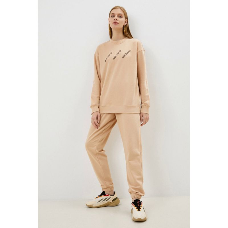 Fashion, accesorii si bijuterii - Femei - Imbracaminte femei - Hanorace femei - Hanorac dama Adidas Crew HM4867, 40 EU, Bej - Infinity.ro