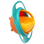 Jucarii, Copii si Bebe - Hrana si alaptare - Biberoane, suzete si accesorii hranire - Articole hranire bebelusi - Castron rotativ, protectie anti-varsare pentru copii, rotatie 360Grade 17cm, culoare albastru  ABYZ™ - Infinity.ro