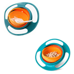 Jucarii, Copii si Bebe - Hrana si alaptare - Biberoane, suzete si accesorii hranire - Articole hranire bebelusi - Castron rotativ, protectie anti-varsare pentru copii, rotatie 360Grade 17cm, culoare albastru  ABYZ™ - Infinity.ro