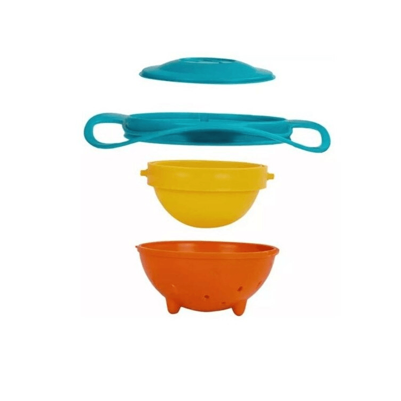 Jucarii, Copii si Bebe - Hrana si alaptare - Biberoane, suzete si accesorii hranire - Articole hranire bebelusi - Castron rotativ, protectie anti-varsare pentru copii, rotatie 360Grade 17cm, culoare albastru  ABYZ™ - Infinity.ro