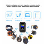 PC, gaming si accesorii - Retelistica - Wireless - Routere Wireless - Modem WIFI de buzunar 4G LTE, ambrasmart, Negru, Cu baterie si sloturi de card, Conexiune multipla, Ecran LCD, Type C - Infinity.ro
