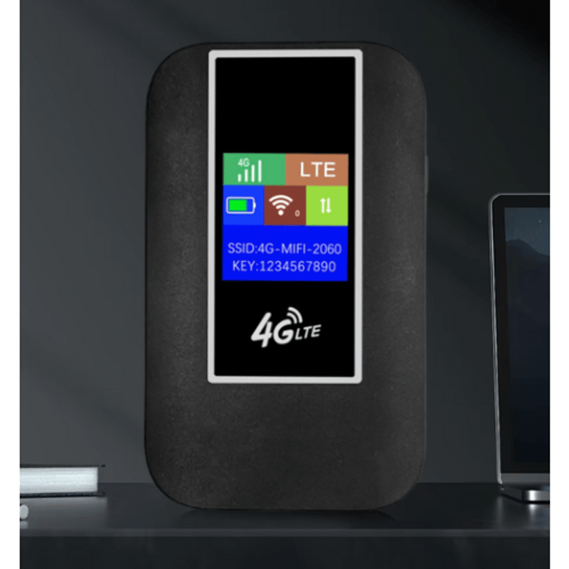 PC, gaming si accesorii - Retelistica - Wireless - Routere Wireless - Modem WIFI de buzunar 4G LTE, ambrasmart, Negru, Cu baterie si sloturi de card, Conexiune multipla, Ecran LCD, Type C - Infinity.ro