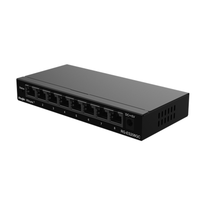 PC, gaming si accesorii - Retelistica - Switch-uri - Switch-uri cu management - Switch 8 porturi RJ45 Gigabit, L2 Cloud Management - Ruijie RG-ES208GC - Infinity.ro