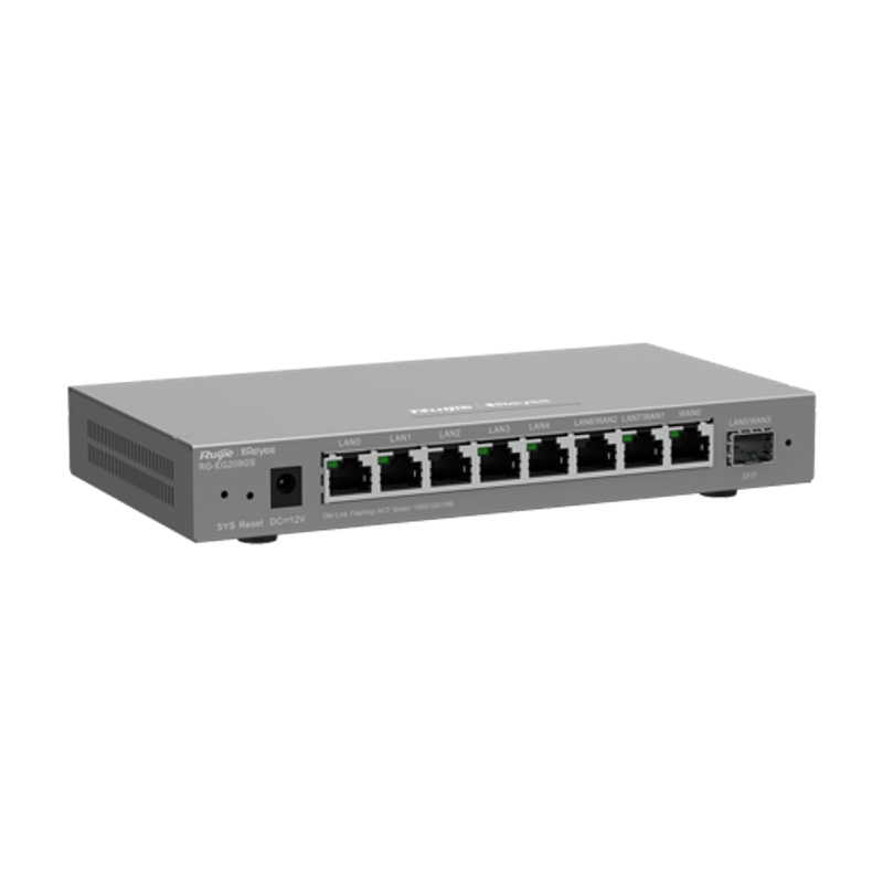 PC, gaming si accesorii - Retelistica - Switch-uri - Switch-uri cu management - Router 8 porturi RJ45 1 Gbps, 1 port SFP 1 Gbps, 200 clienti, Multi-WAN, Cloud Management - Ruijie RG-EG209GS - Infinity.ro