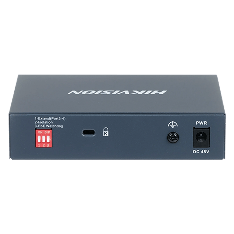 PC, gaming si accesorii - Retelistica - Switch-uri - Switch-uri fara management - Switch 3 porturi PoE 1G, 1 port Hi-PoE 1G, 1 port RJ45 1G - HIKVISION DS-3E0505HP-E - Infinity.ro