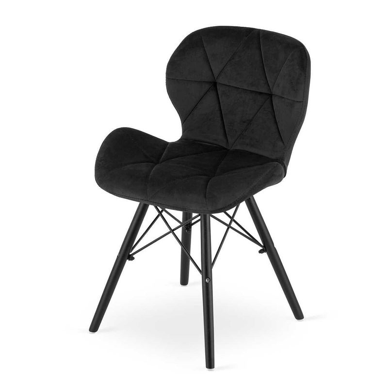 Casa si Gradina - Mobilier - Scaune si fotolii - Scaune - Set 4 scaune stil scandinav, Artool, Lago Velvet, catifea, lemn, negru, 47x36x73.5 cm - Infinity.ro