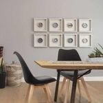 Casa si Gradina - Mobilier - Scaune si fotolii - Scaune - Set 2 Scaune cu Picioare din Lemn de Fag, Sezut din PP si Perna din Piele Ecologica, 49 x 43 x 82 cm, Negru cu Maro - Infinity.ro