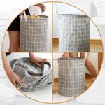Market - Spalare si intretinere rufe - Uscatoare de rufe si accesorii - Cos pentru Rufe cu Manere, Impermeabil, Poliester, 40 x 50 cm,  80 Litri, Gri - Infinity.ro