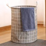 Market - Spalare si intretinere rufe - Uscatoare de rufe si accesorii - Cos pentru Rufe cu Manere, Impermeabil, Poliester, 40 x 50 cm,  80 Litri, Gri - Infinity.ro