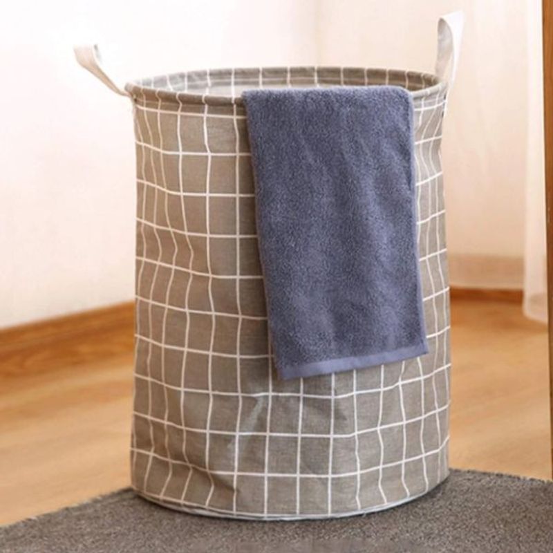 Market - Spalare si intretinere rufe - Uscatoare de rufe si accesorii - Cos pentru Rufe cu Manere, Impermeabil, Poliester, 40 x 50 cm,  80 Litri, Gri - Infinity.ro