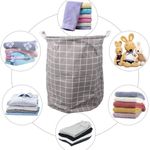Market - Spalare si intretinere rufe - Uscatoare de rufe si accesorii - Cos pentru Rufe cu Manere, Impermeabil, Poliester, 40 x 50 cm,  80 Litri, Gri - Infinity.ro