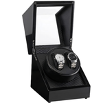 Fashion, accesorii si bijuterii - Femei - Bijuterii femei - Cutii bijuterii - Cutie intors ceasuri automatice, Interior Negru, Slot pentru 2 ceasuri, Negru - Infinity.ro