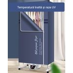 Market - Spalare si intretinere rufe - Uscatoare de rufe si accesorii - Uscator de rufe cu sterilizare UV, pliabil, portabil, aer cald circulant, temporizator, ecran tactil, albastru - Infinity.ro