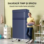 Market - Spalare si intretinere rufe - Uscatoare de rufe si accesorii - Uscator de rufe cu sterilizare UV, pliabil, portabil, aer cald circulant, temporizator, ecran tactil, albastru - Infinity.ro