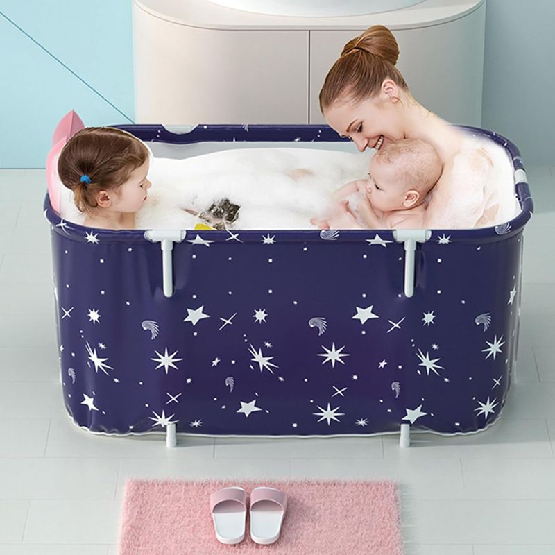 Casa si Gradina - Sanitare - Cazi si cabine de dus - Cazi baie - Cada pliabila Premium pentru copii, adulti, familie, portabila, rol de tratament SPA, 120 cm x 55 cm, albastru - Infinity.ro