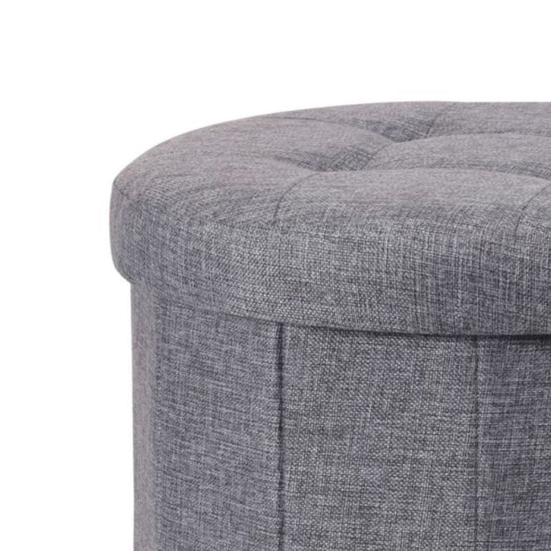 Casa si Gradina - Mobilier - Scaune si fotolii - Tabureti - Taburet pliabil rotund cu spatiu de depozitare - Storage Solutions®, tip cutie, culoare gri, 45x45x39 cm - Infinity.ro