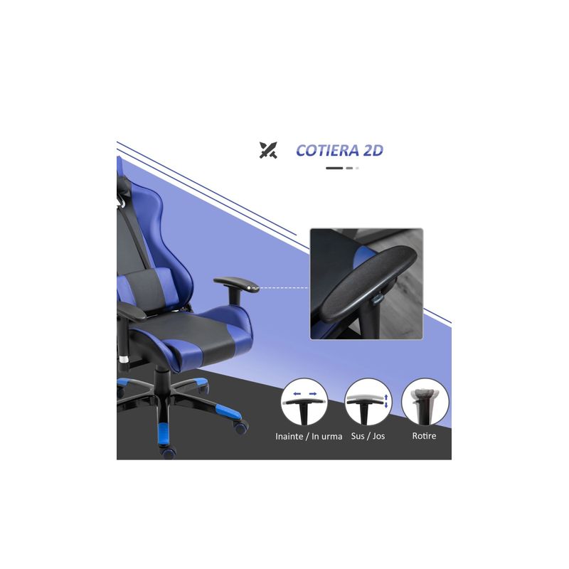 PC, gaming si accesorii - Gaming - Accesorii gaming - Scaune gaming - Scaun Gaming Extreme1 din Piele Sintetica Rotativ si Reclinabil cu Sustinere Lombara - Infinity.ro