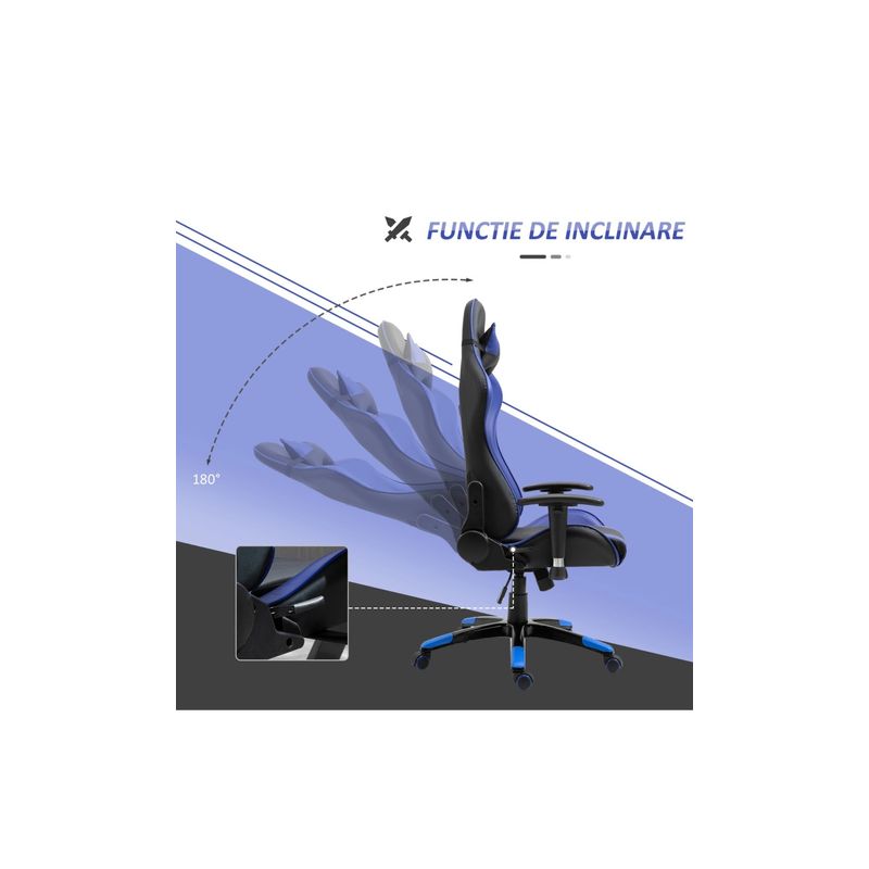 PC, gaming si accesorii - Gaming - Accesorii gaming - Scaune gaming - Scaun Gaming Extreme1 din Piele Sintetica Rotativ si Reclinabil cu Sustinere Lombara - Infinity.ro