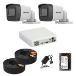 Casa si Gradina - Electrice - Smart Home - Camere de supraveghere - Kit supraveghere Hikvision cu 2 camere 2MP, IR 40m si DVR 4 canale accesorii montaj, HDD, Ghid complet in limba romana - Infinity.ro