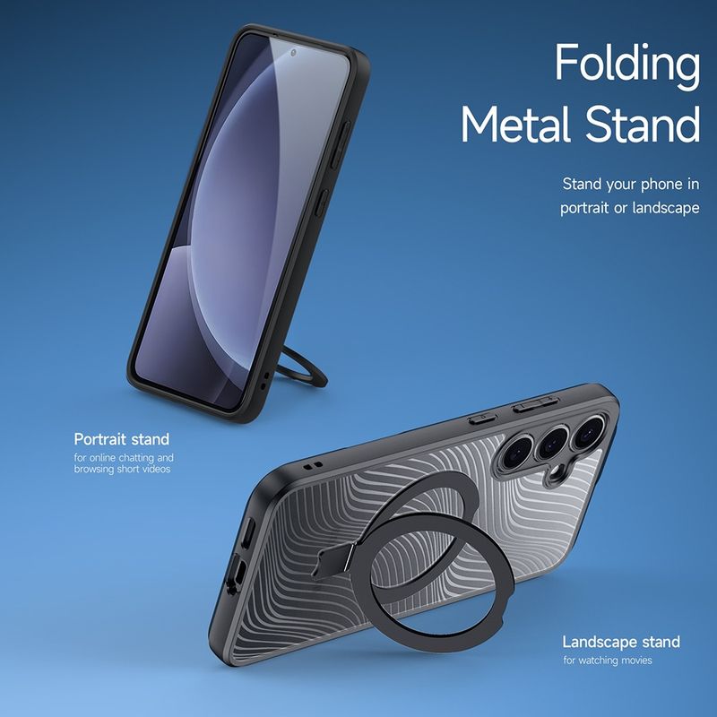 Laptop, Telefoane si Tablete - Telefoane mobile si accesorii - Accesorii Telefoane - Huse telefoane - Husa pentru Samsung Galaxy S25 - Dux Ducis Aimo MagSafe Magnetic Stand - Negru - Infinity.ro