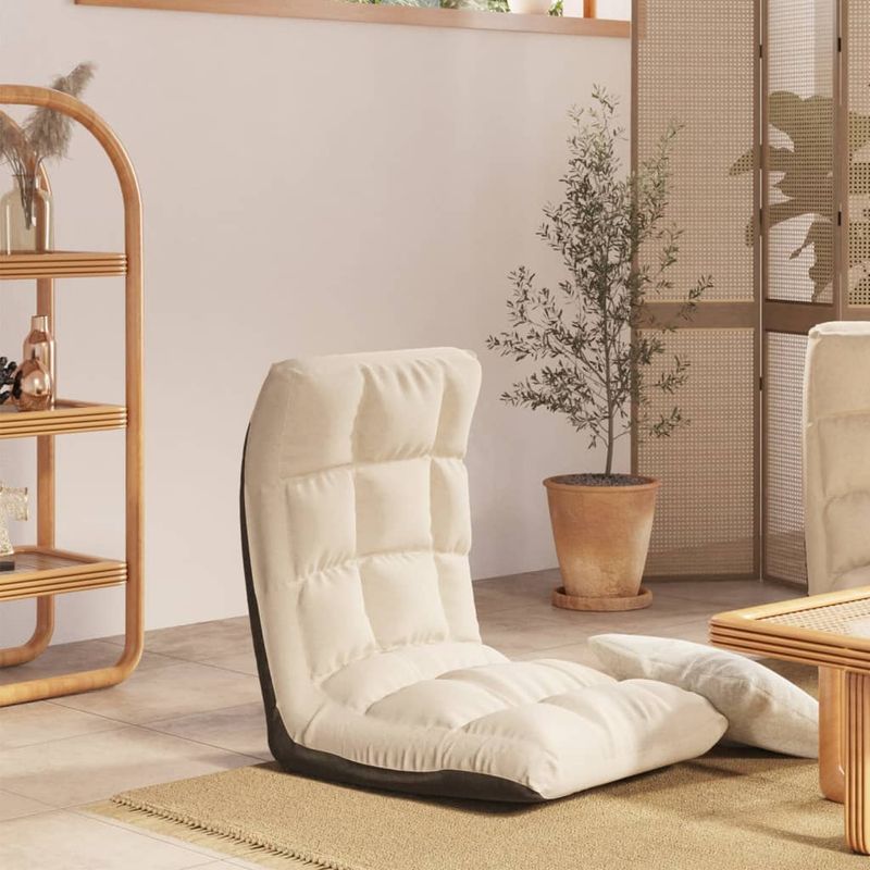 Casa si Gradina - Mobilier - Scaune si fotolii - Scaune - Scaun de podea pliabil, crem, material textil - Infinity.ro