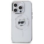 Laptop, Telefoane si Tablete - Telefoane mobile si accesorii - Accesorii Telefoane - Huse telefoane - Husa pentru iPhone 13 Pro - Karl Lagerfeld IML MagSafe (KLHMP13LHLSCHH) - Alb Metal Choupette`s Head - Infinity.ro
