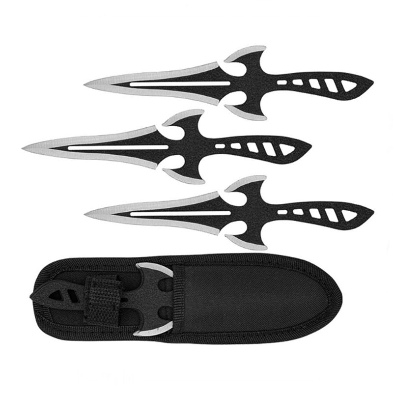 Sport si Outdoor - Camping - Cutite, bricege si accesorii - Cutite si bricege - Set de trei cutite de aruncat Darts, 19 cm, otel inoxidabil - Infinity.ro
