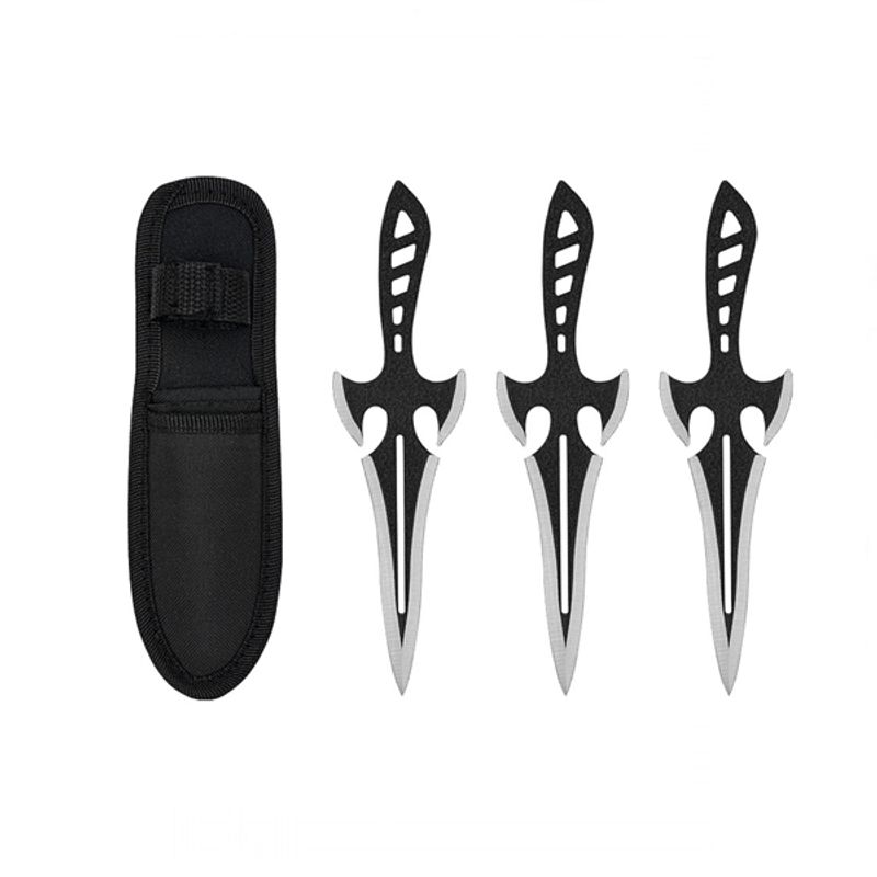 Sport si Outdoor - Camping - Cutite, bricege si accesorii - Cutite si bricege - Set de trei cutite de aruncat Darts, 19 cm, otel inoxidabil - Infinity.ro