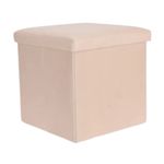 Casa si Gradina - Mobilier - Scaune si fotolii - Tabureti - Taburet pliabil cu spatiu de depozitare - Storage Solutions®, tip cutie, otoman, culoare crem, 38x38x38 cm - Infinity.ro
