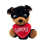 Jucarii, Copii si Bebe - Jucarii si jocuri - Jucarii de plus - Jucarie din plus, catelus cu inimioara, culoarea negru, 15 cm - Infinity.ro