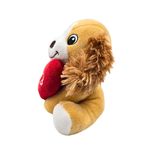 Jucarii, Copii si Bebe - Jucarii si jocuri - Jucarii de plus - Jucarie din plus, catelus cu inimioara, culoarea somon, 15 cm - Infinity.ro